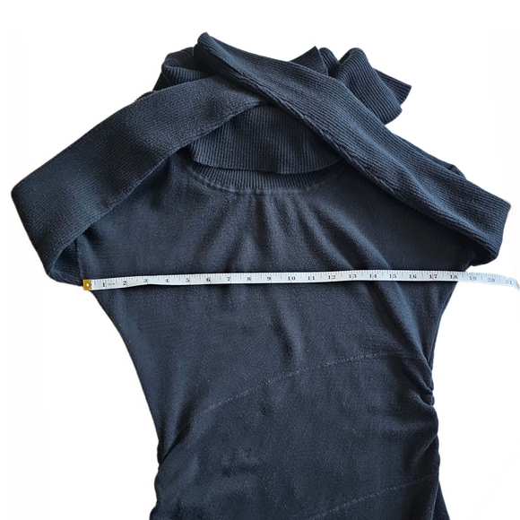 Athleta Dorset Black Organic Cotton Wool Blend Cowl Neck Collar Sweater - Picture 12 of 16